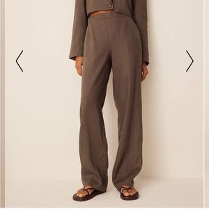 Brown linen trousers - Swedish brand NAK-KD